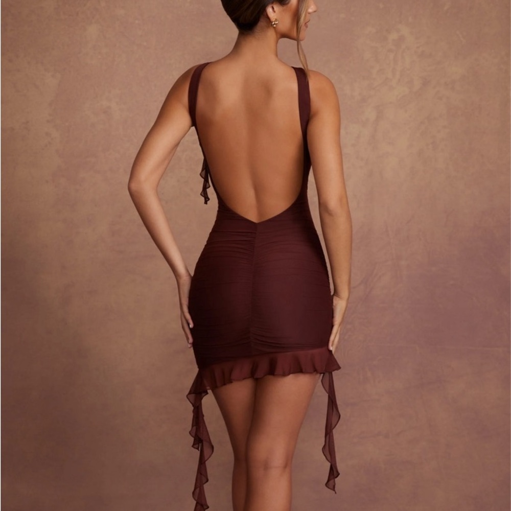 Backless Ruffle Mini Dress - Picture 3 of 5